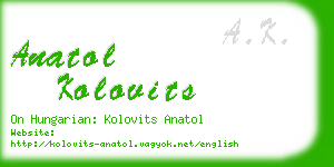 anatol kolovits business card